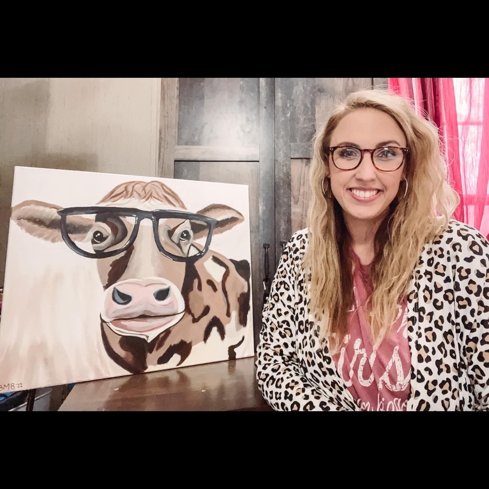 16x20 acrylic cow painting